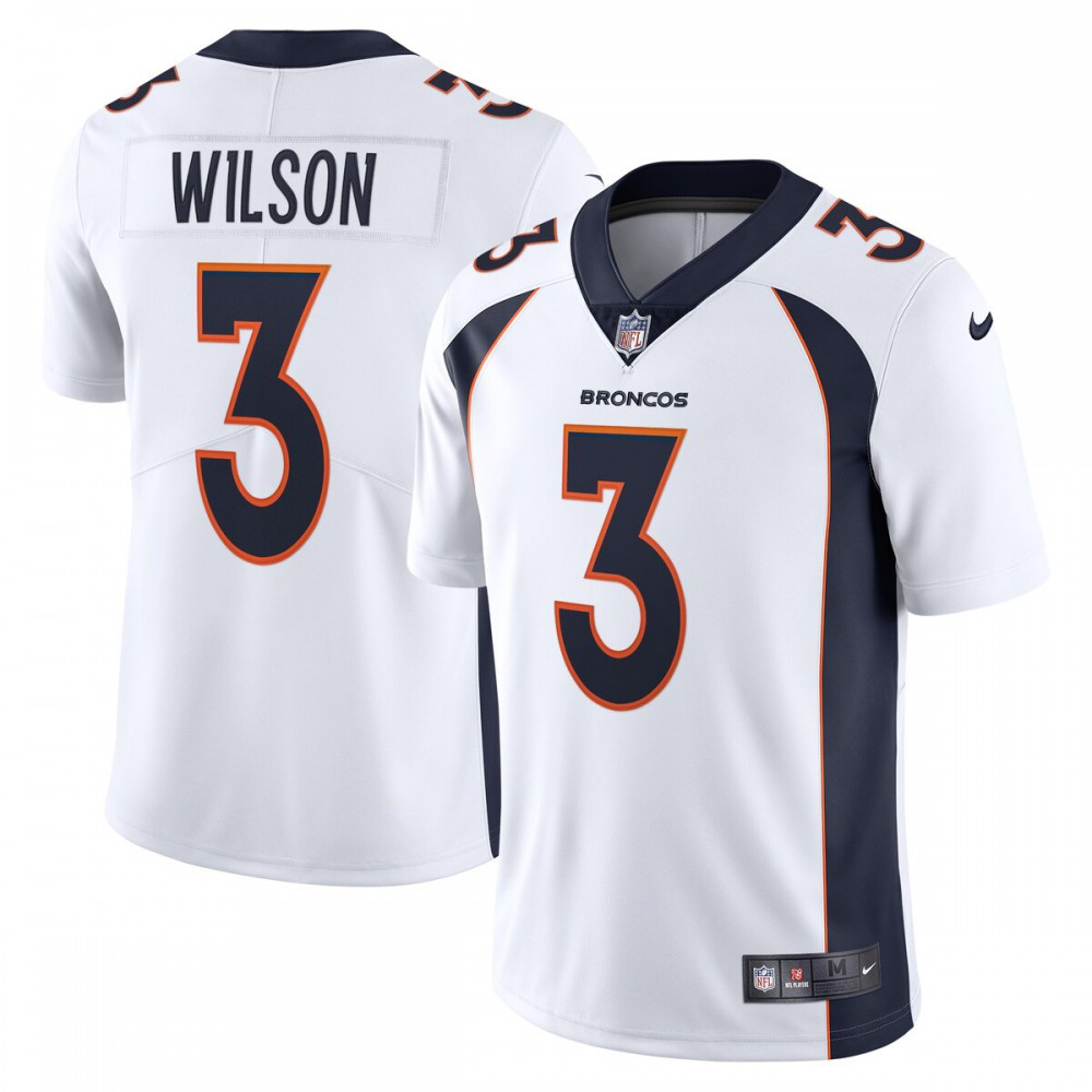 Russell Wilson Denver Broncos Nike Team Vapor Limited Jersey - White-League Wear Hub