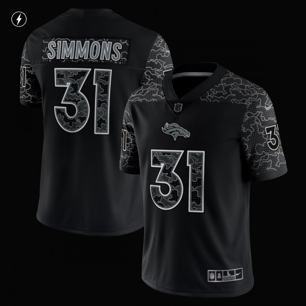 Justin Simmons Denver Broncos Nike RFLCTV Limited Jersey - Black-League Wear Hub