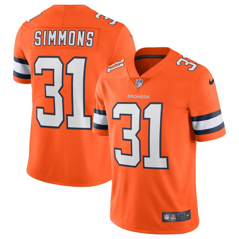 Justin Simmons Denver Broncos Nike Alternate Vapor Limited Jersey - Orange-League Wear Hub
