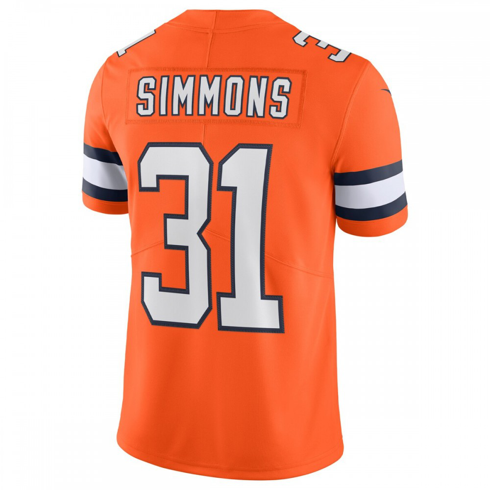 Justin Simmons Denver Broncos Nike Alternate Vapor Limited Jersey - Orange-League Wear Hub