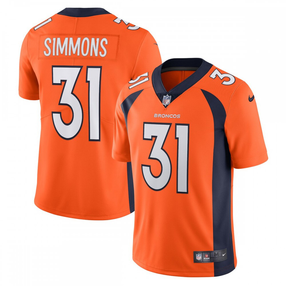 Justin Simmons Denver Broncos Nike Vapor Limited Jersey - Orange-League Wear Hub