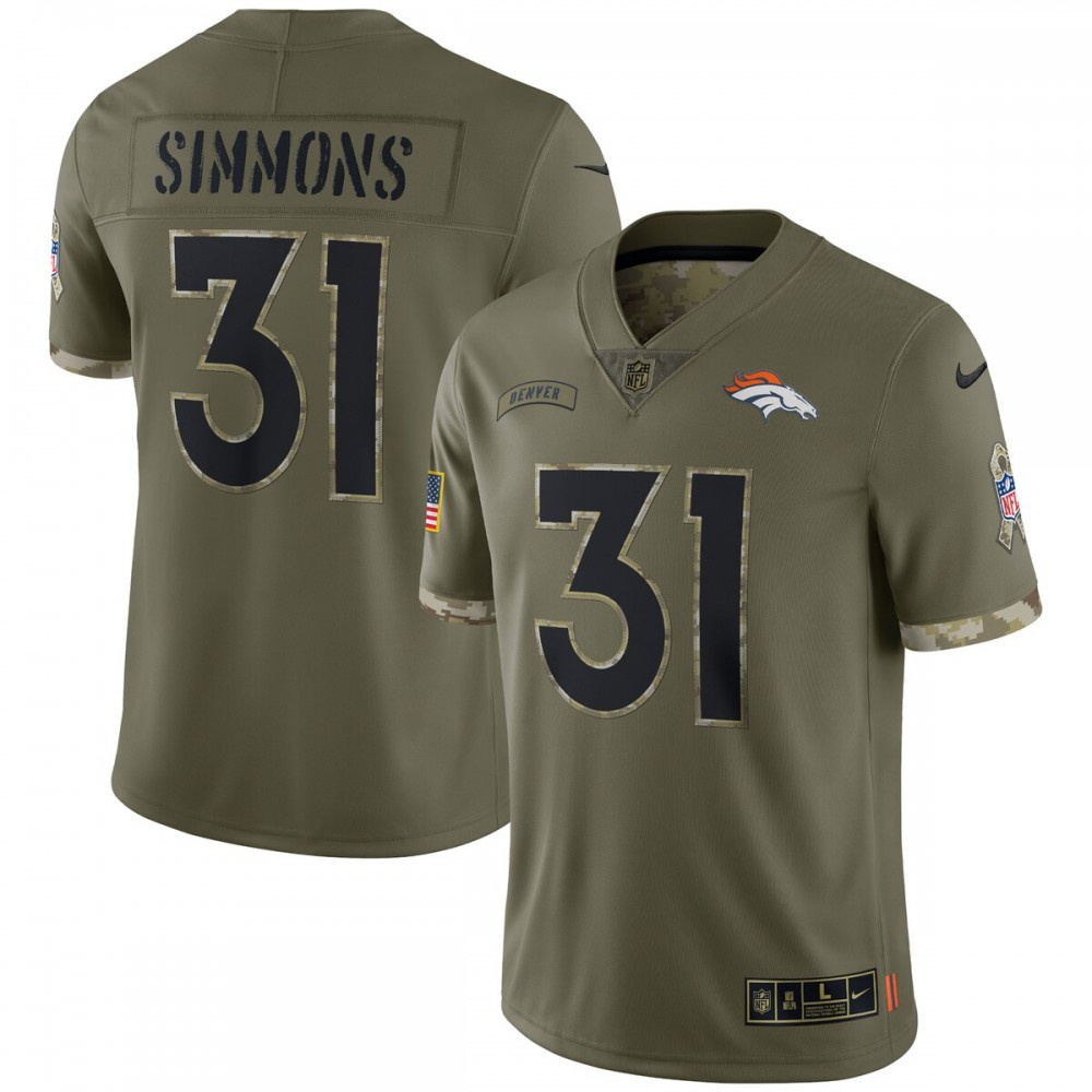 Justin Simmons Denver Broncos Nike 2022 Salute To Service Limited Jersey - Olive-League Wear Hub