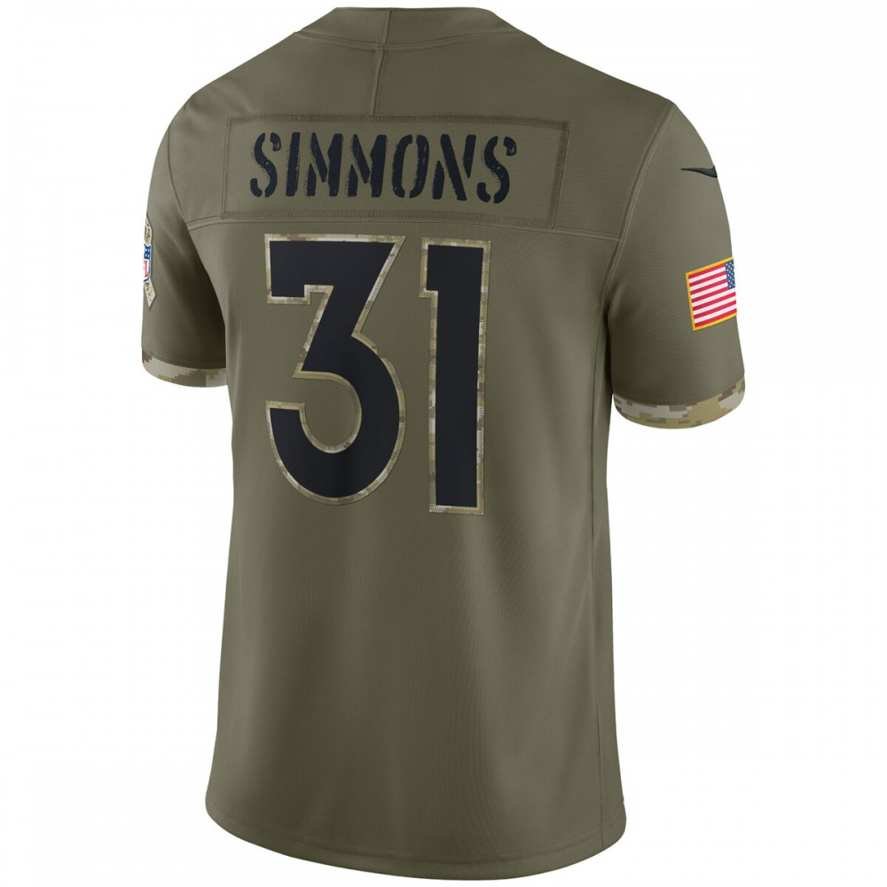 Justin Simmons Denver Broncos Nike 2022 Salute To Service Limited Jersey - Olive-League Wear Hub