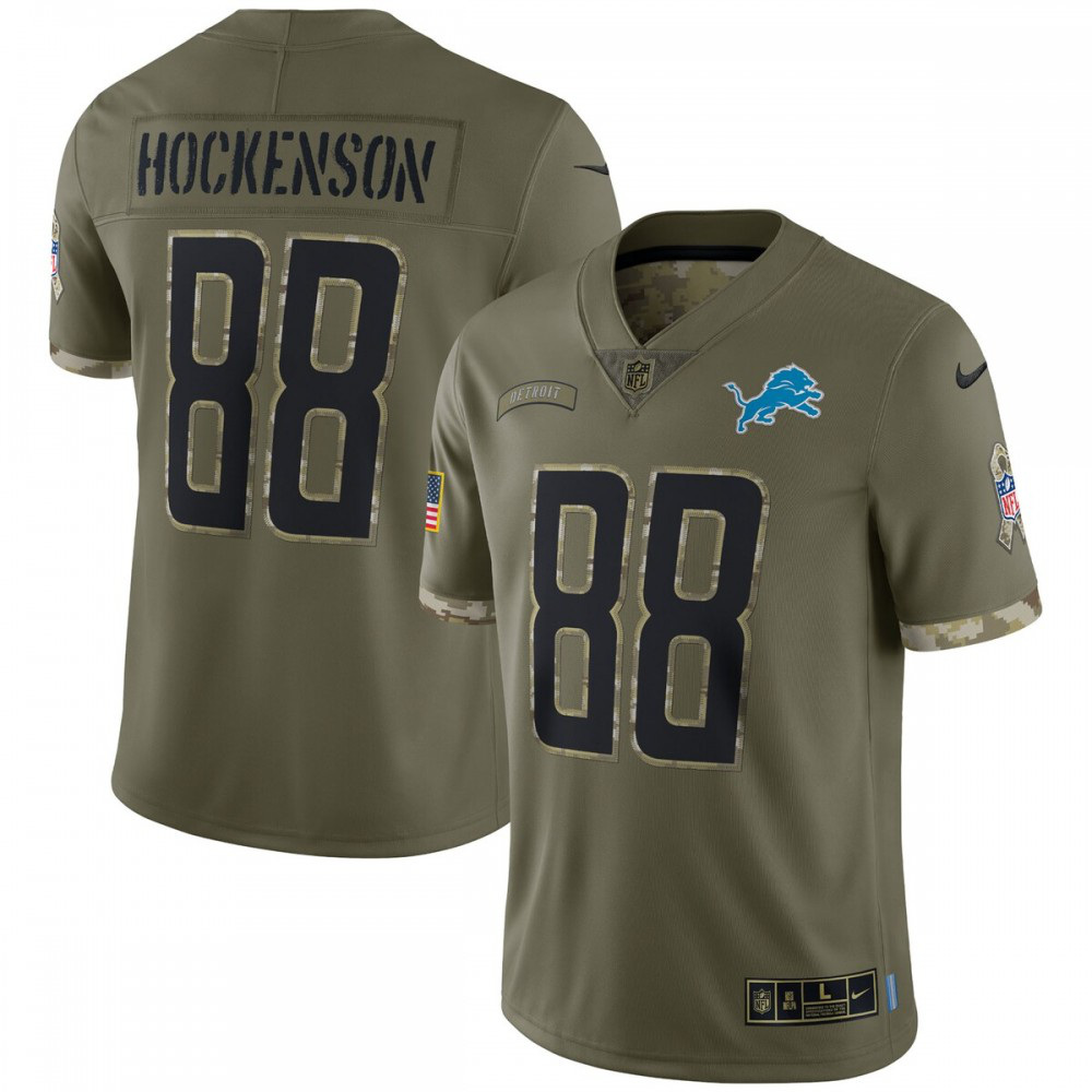 T.J. Hockenson Detroit Lions Nike 2022 Salute To Service Limited Jersey - Olive-League Wear Hub