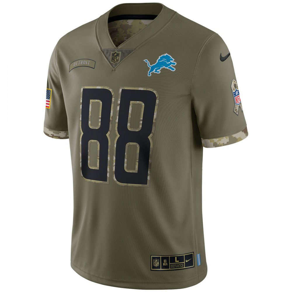 T.J. Hockenson Detroit Lions Nike 2022 Salute To Service Limited Jersey - Olive-League Wear Hub