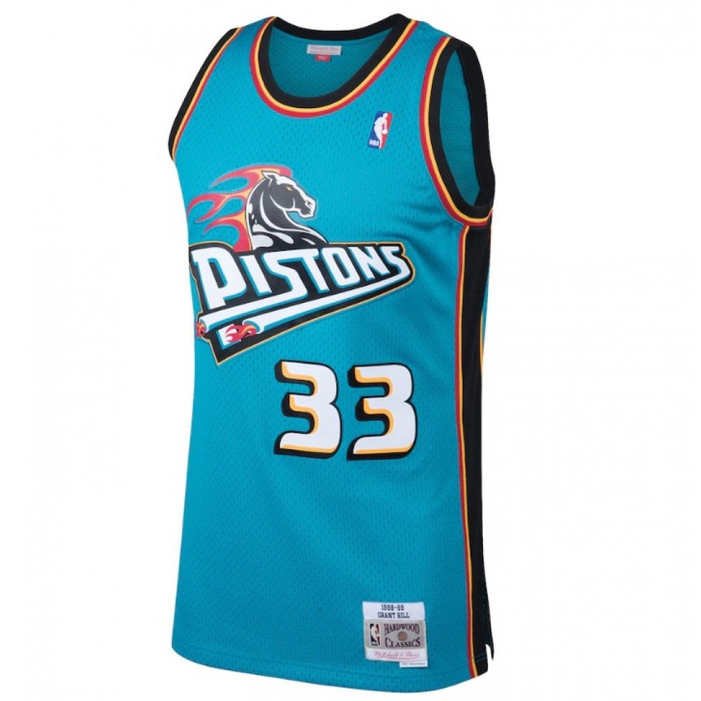Men's Detroit Pistons Grant Hill #33 Throwback Blue 98-99 Hardwood Classics Swingman Jersey-League Wear Hub