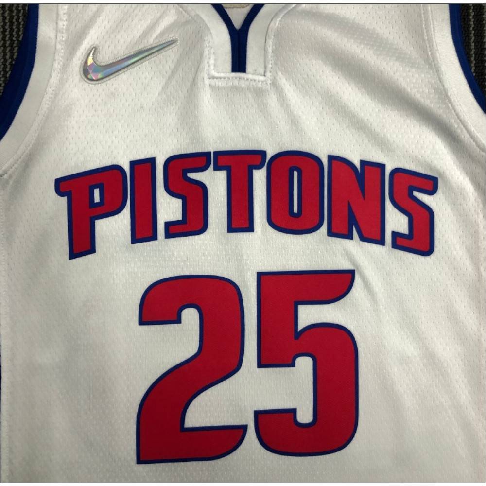 Men's Detroit Pistons Derrick Rose #25 Nike White 21/22 Swingman NBA Jersey - Icon Edition-League Wear Hub