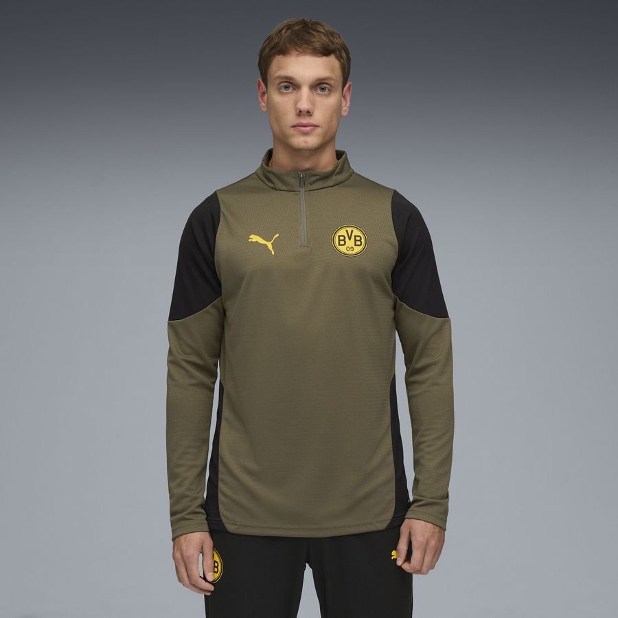 Dortmund Training Shirt 1/4 Zip - Loden Green/PUMA Black-League Wear Hub