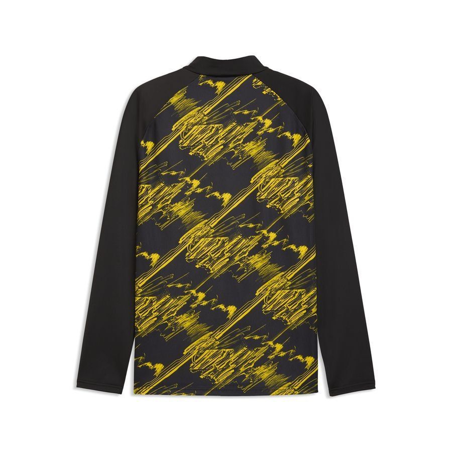 Dortmund Training Shirt Pre Match 1/4 Zip - PUMA Black/Faster Yellow-League Wear Hub