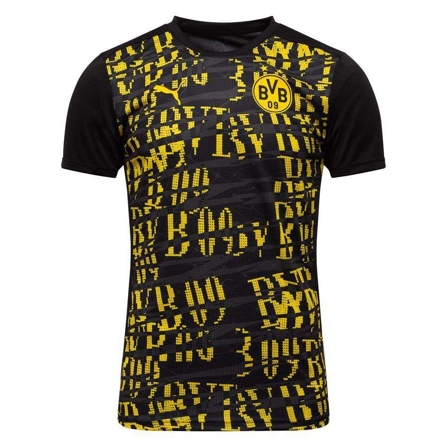Dortmund Training T-Shirt Pre Match - PUMA Black/Faster Yellow Kids-League Wear Hub