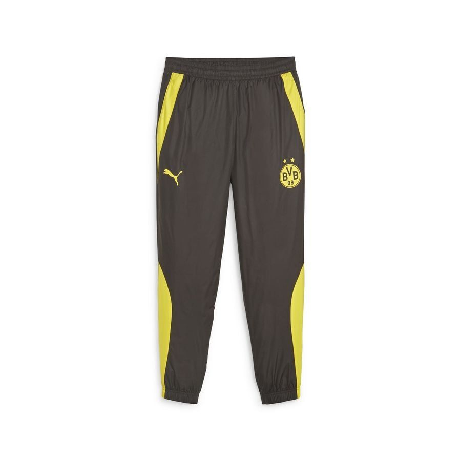 Dortmund Training Trousers Pre Match Woven - PUMA Black/Cyber Yellow-League Wear Hub