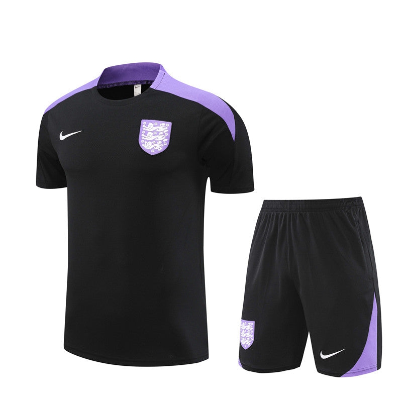 England Black/Purple Training Jersey/Short Set 24/25-League Wear Hub