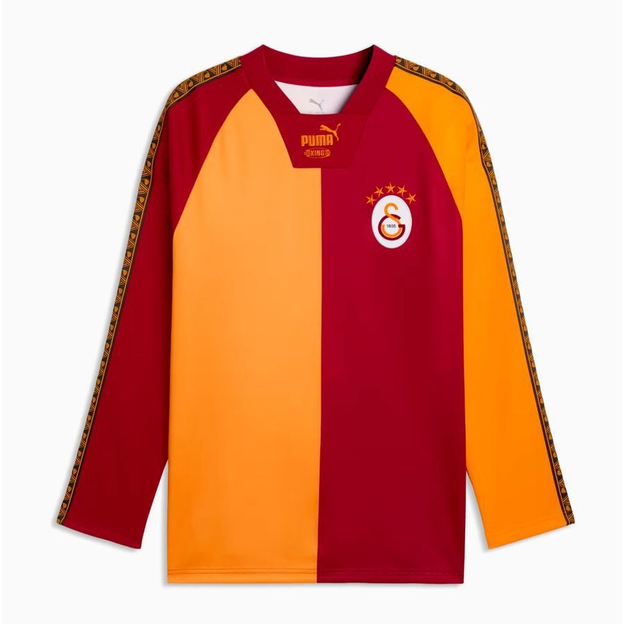 Galatasaray Football Shirt King Retro - Red/Orange Long Sleeves-League Wear Hub