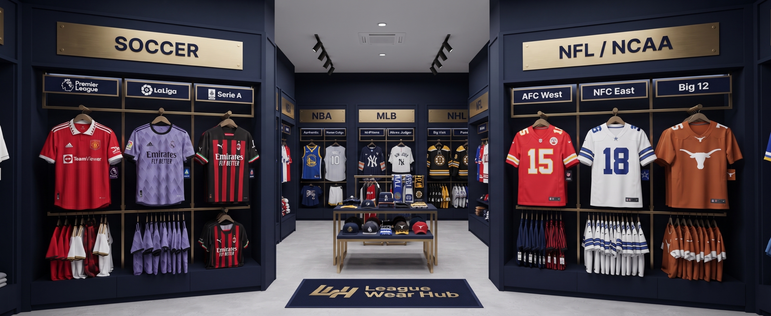 League Wear Hub Store Interior