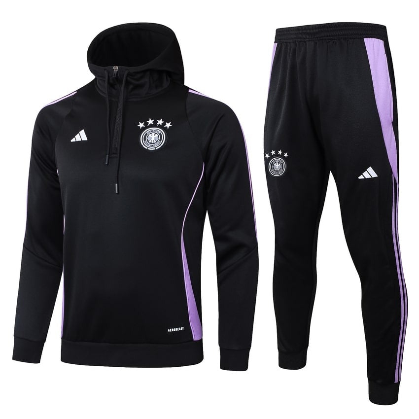 Germany Tracksuit Sweatshirt Men/Kids 24/25 Black-League Wear Hub