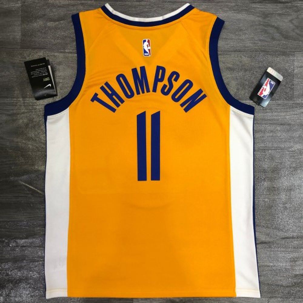 Men's Golden State Warriors Thompson #11 Jordan Gold 20/21 Swingman Jersey - Statement Edition-League Wear Hub