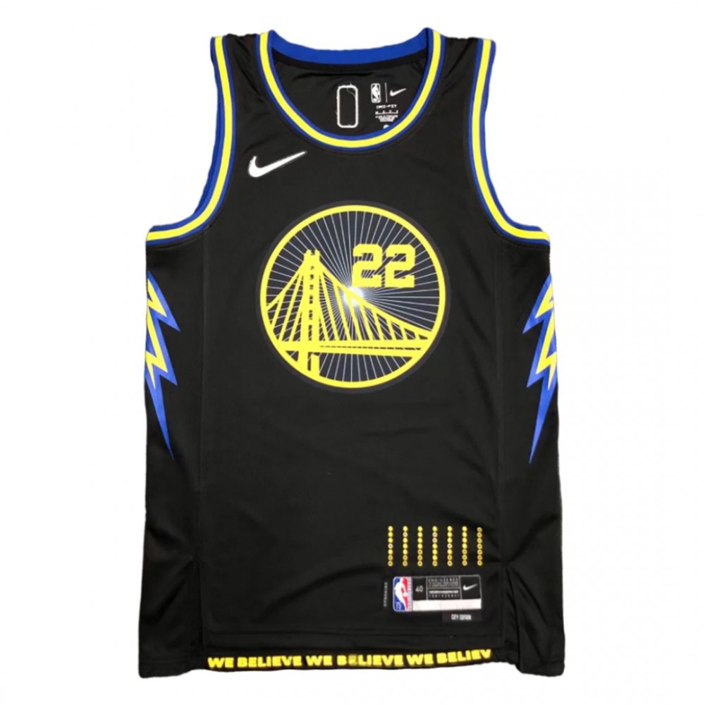 Men's Golden State Warriors Andrew Wiggins #22 Black 21/22 Swingman Jersey - City Edition-League Wear Hub