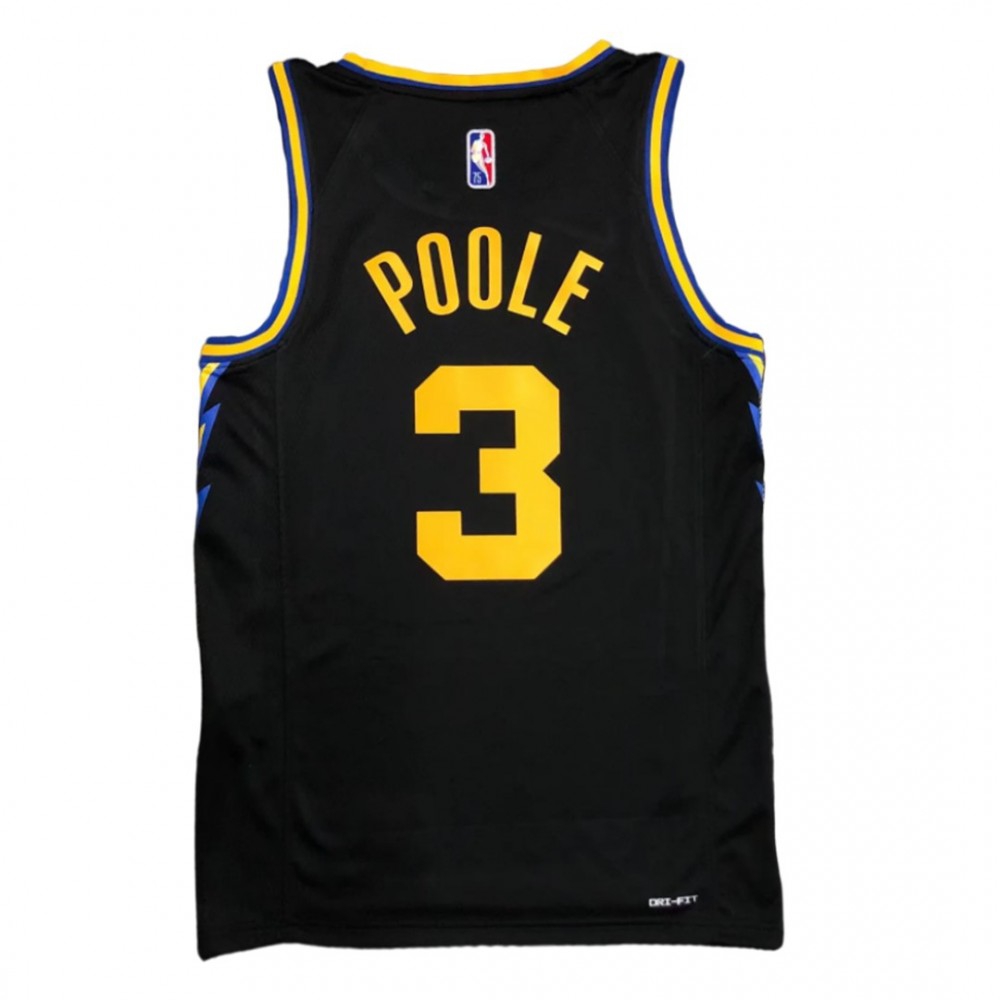Men's Golden State Warriors Jordan Poole #3 Black 21/22 Swingman Jersey - City Edition-League Wear Hub