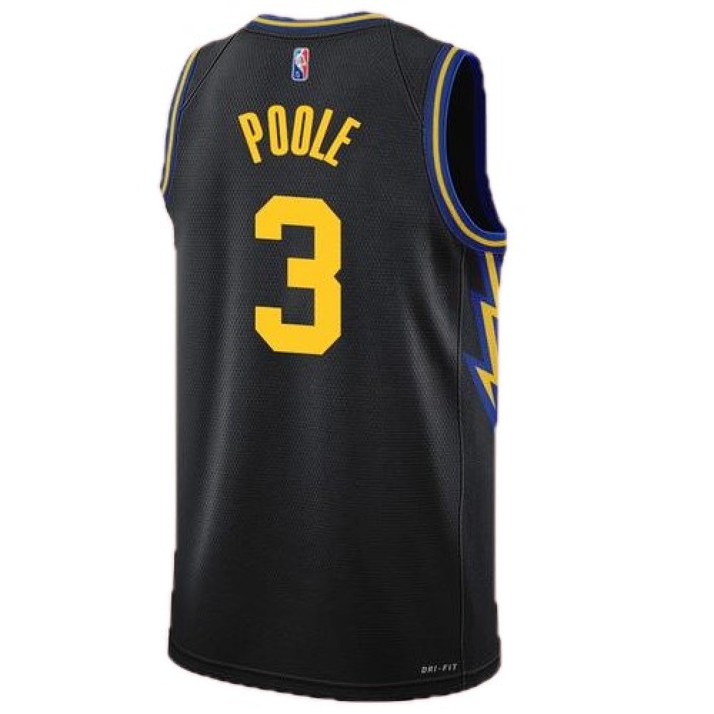 Men's Golden State Warriors Jordan Poole #3 Black 21/22 Swingman Jersey - City Edition-League Wear Hub