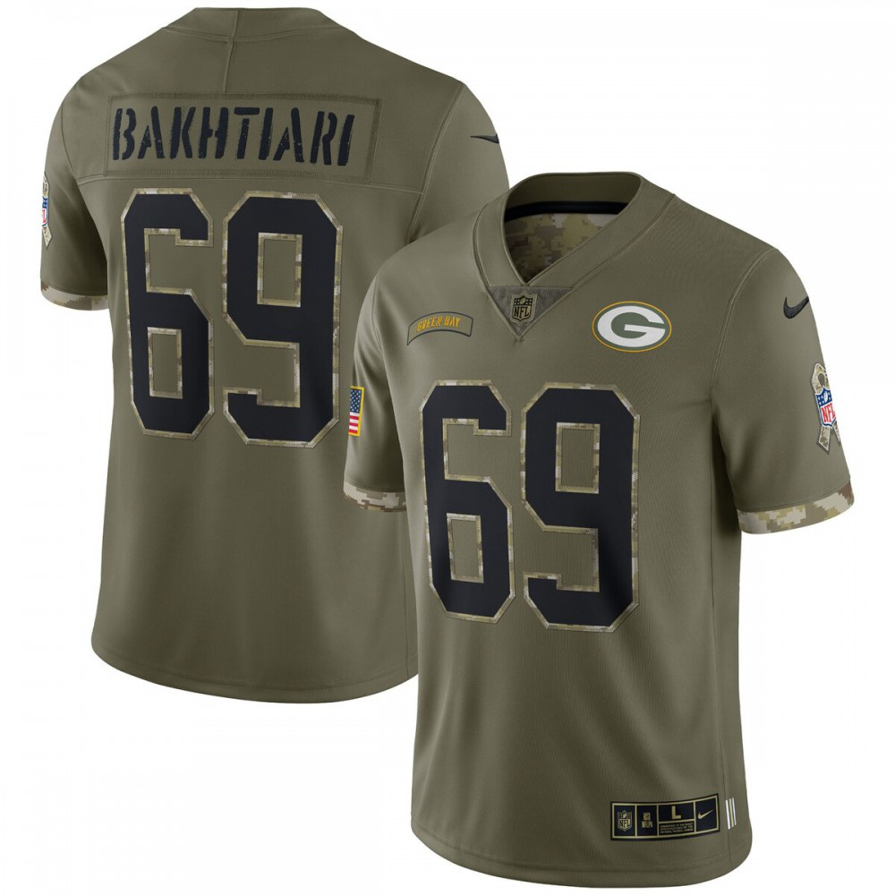 David Bakhtiari Green Bay Packers Nike 2022 Salute To Service Limited Jersey - Olive-League Wear Hub