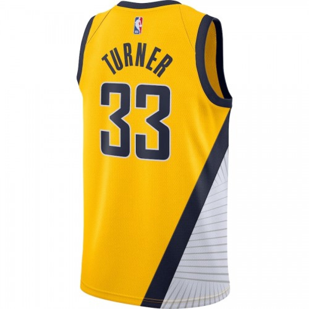 Men's Indiana Pacers Myles Turner #33 Nike Gold Finished Swingman Jersey - Statement Edition-League Wear Hub