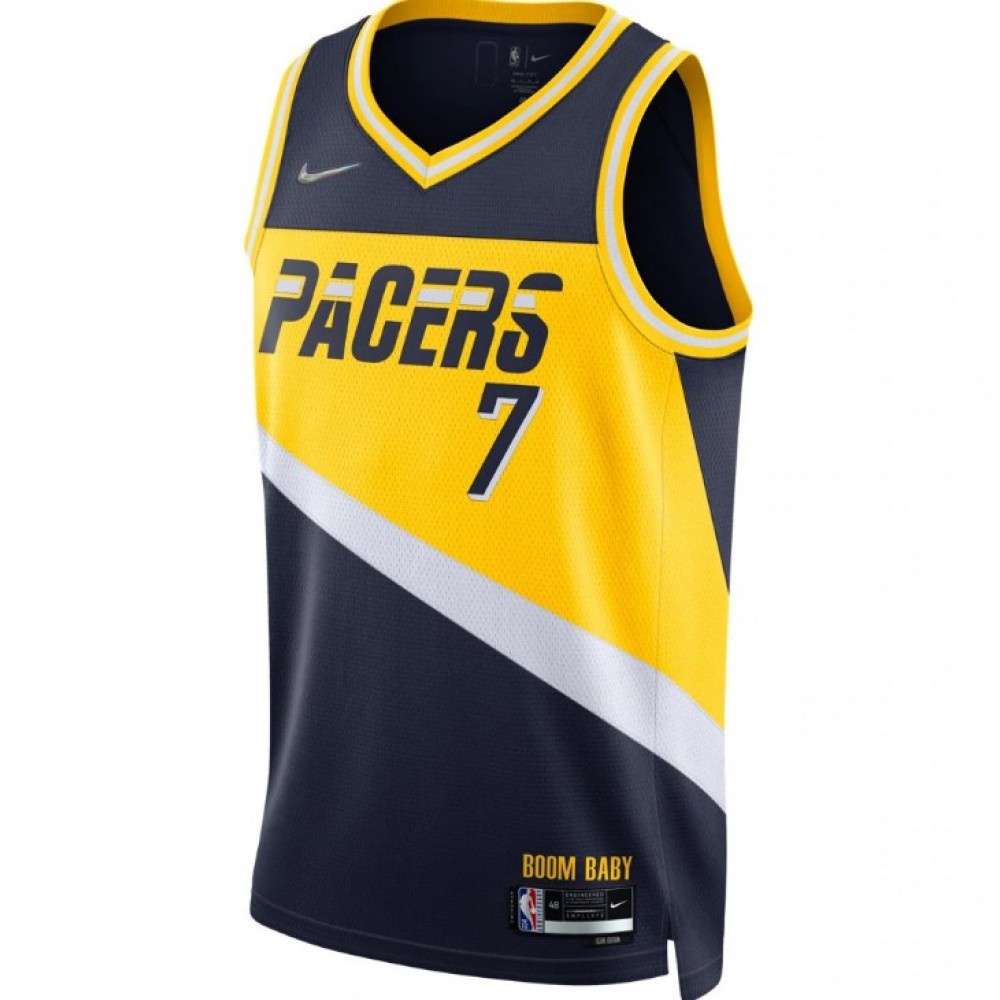 Men's Indiana Pacers Malcolm Brogdon #7 Nike Navy 21/22 Swingman NBA Jersey - City Edition-League Wear Hub