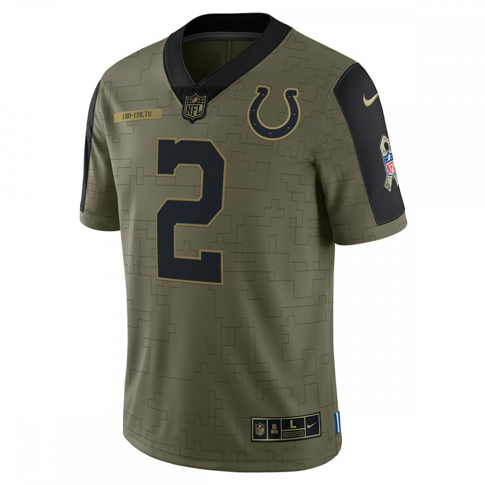 Carson Wentz Indianapolis Colts Nike 2021 Salute To Service Limited Player Jersey - Olive-League Wear Hub