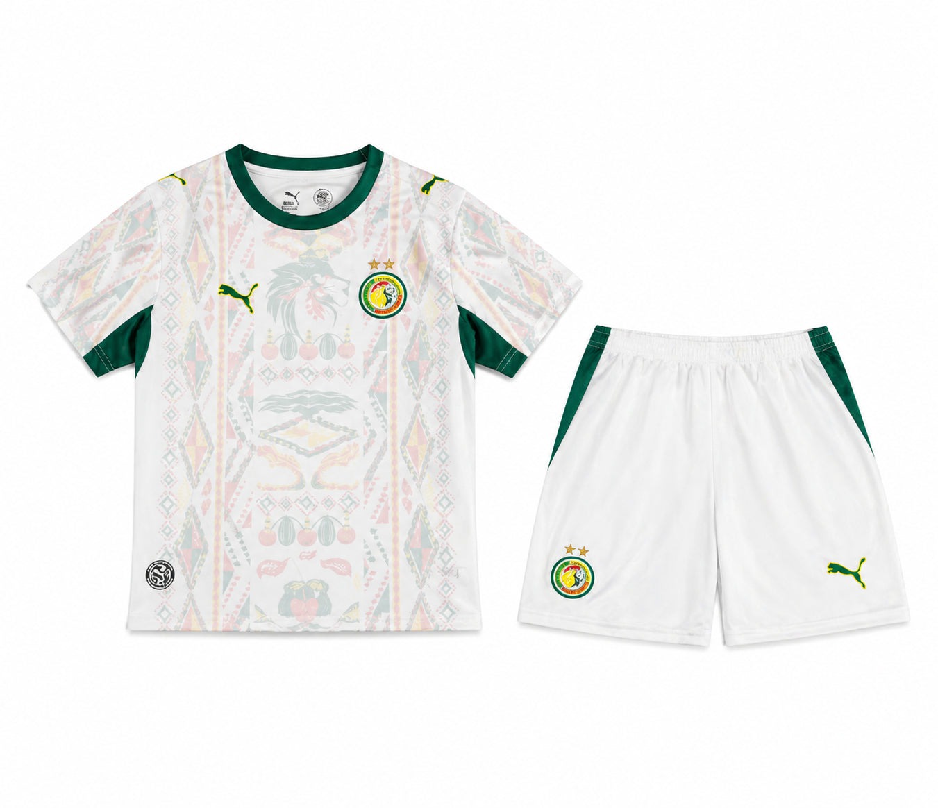 Kids' Senegal Home Kit Jersey 26/27 White-League Wear Hub
