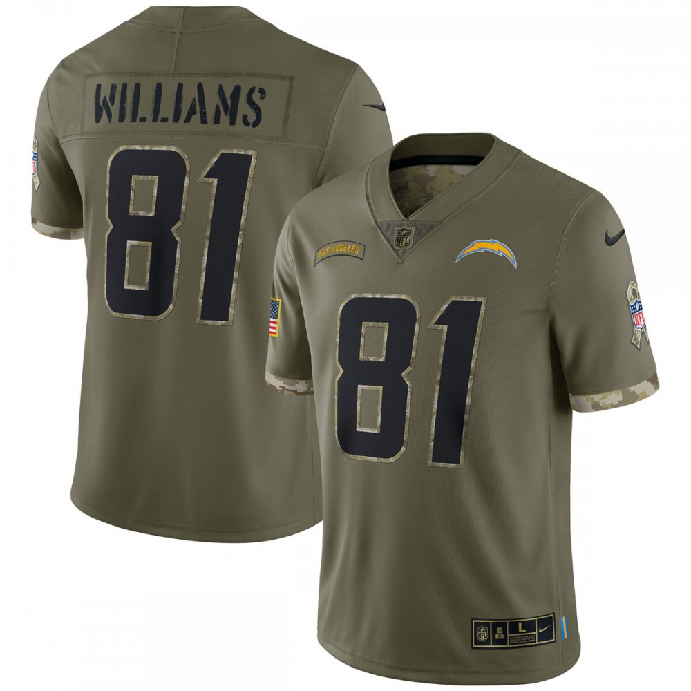 Mike Williams Los Angeles Chargers Nike 2022 Salute To Service Limited Jersey - Olive-League Wear Hub
