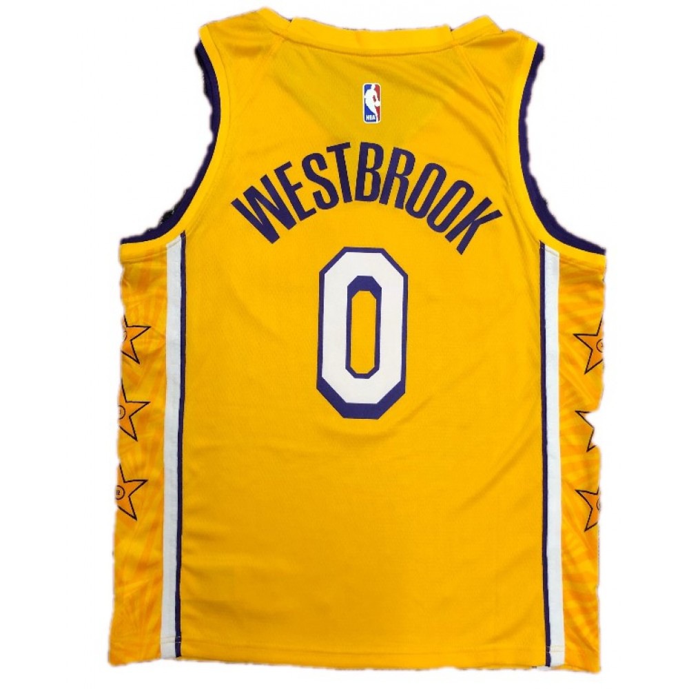 Men's Los Angeles Lakers Russell Westbrook #0 Nike Yellow Swingman NBA Jersey - City Edition-League Wear Hub