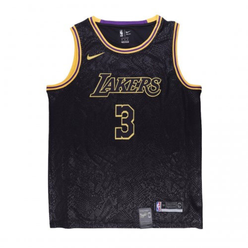 Men's Los Angeles Lakers Anthony Davis #3 Black Swingman Jersey - City Edition-League Wear Hub