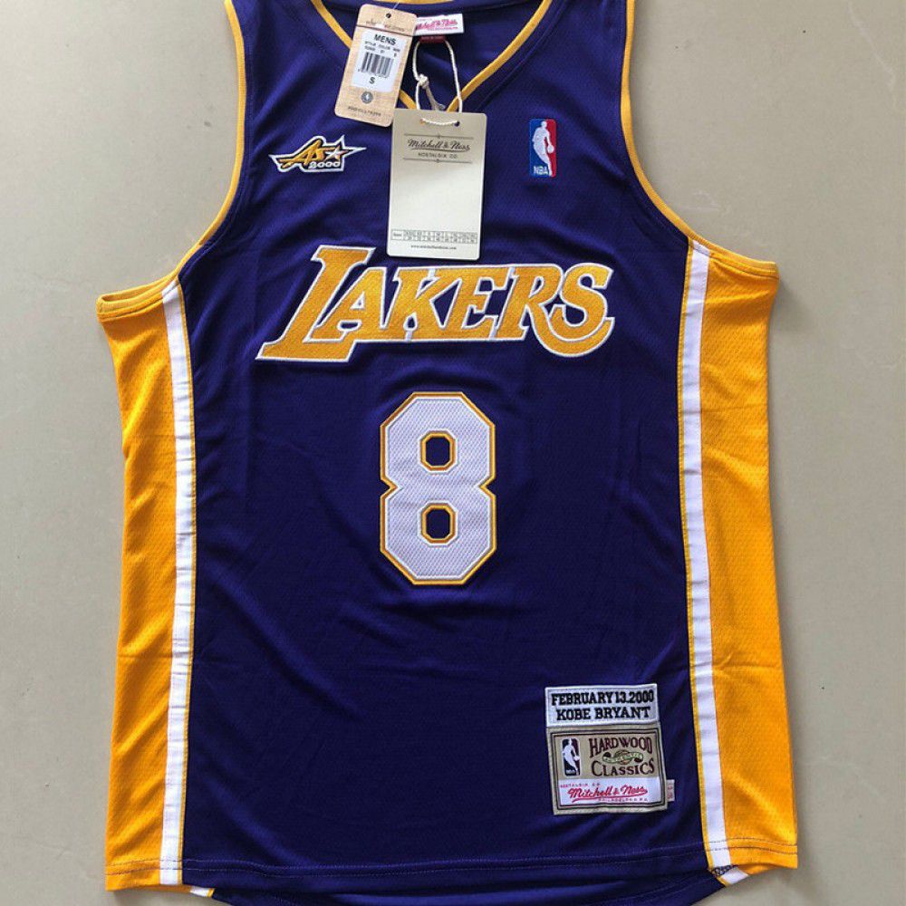Men's Los Angeles Lakers Kobe Bryant #8 Purple 00-01 Hardwood Classics Jersey-League Wear Hub