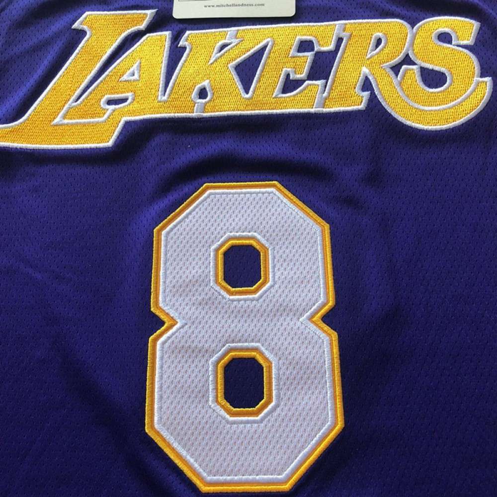 Men's Los Angeles Lakers Kobe Bryant #8 Purple 00-01 Hardwood Classics Jersey-League Wear Hub