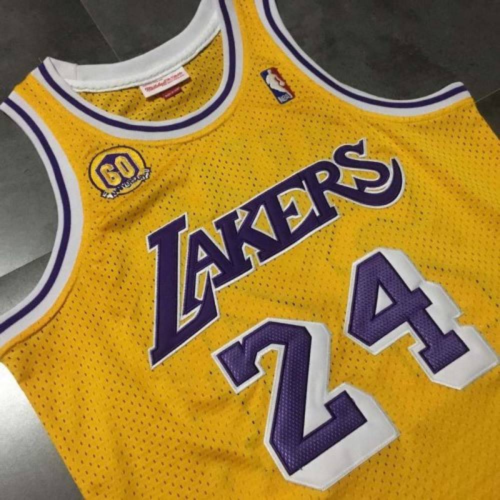 Men's Los Angeles Lakers Kobe Bryant #24 Throwback Yellow 07/08 Hardwood Classics Jersey-League Wear Hub