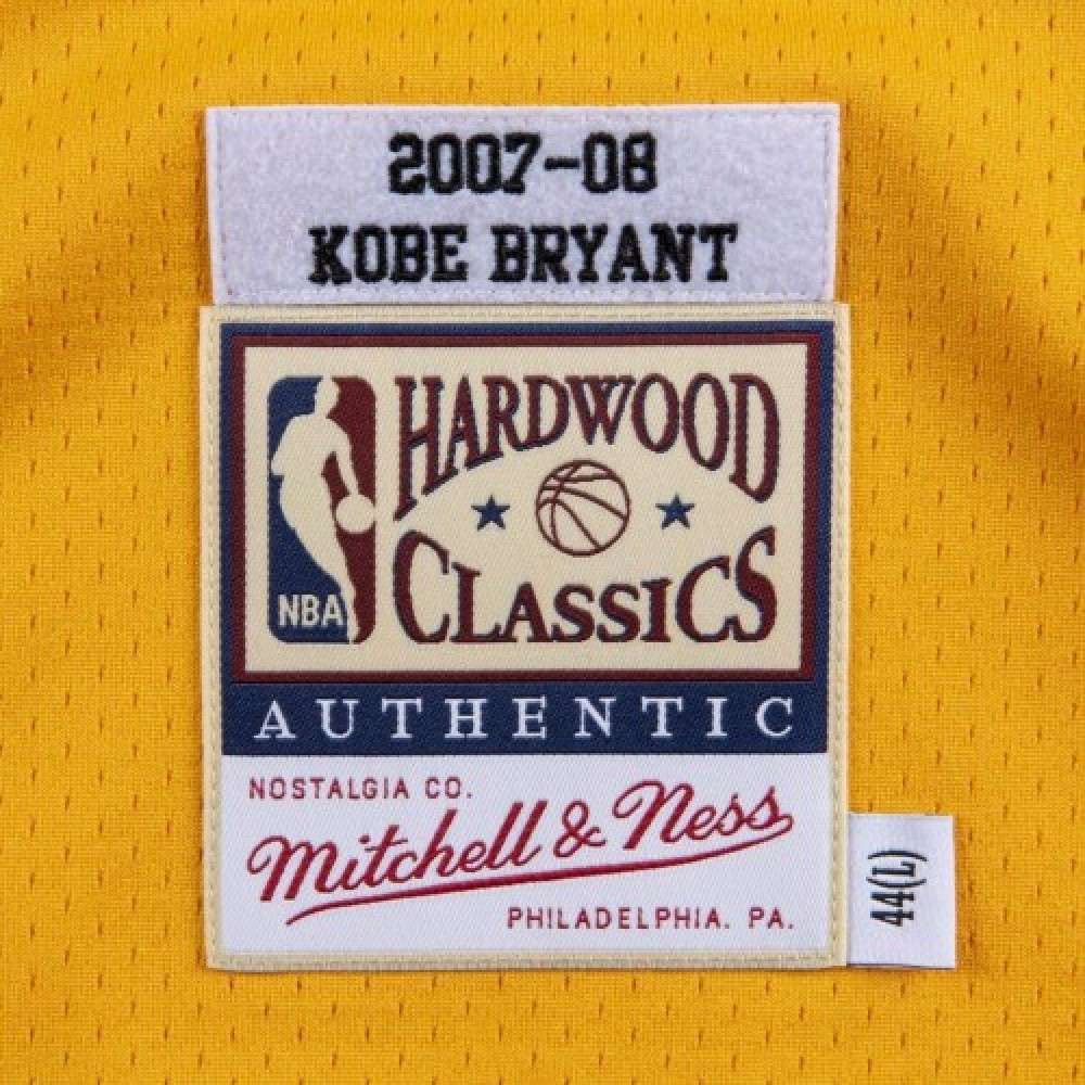 Men's Los Angeles Lakers Kobe Bryant #24 Throwback Yellow 07/08 Hardwood Classics Jersey-League Wear Hub