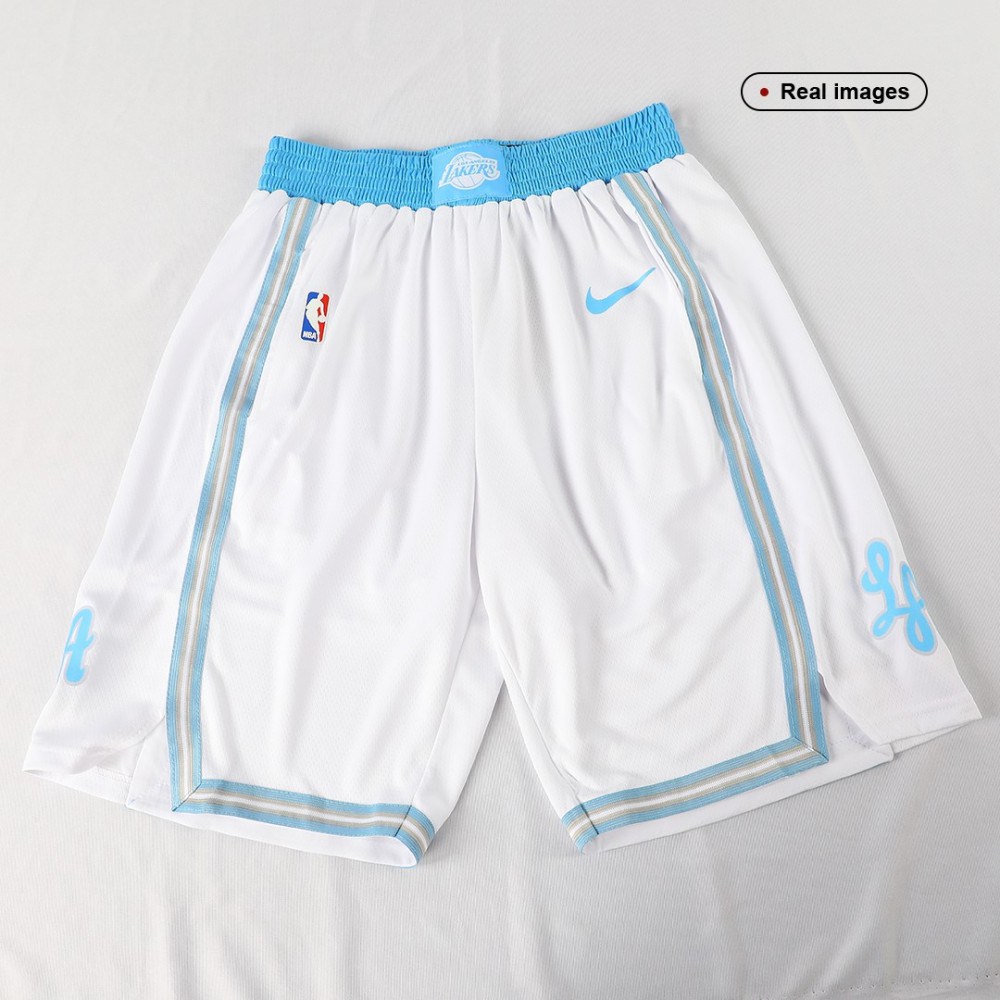 Men's Los Angeles Lakers Nike White 20/21 Swingman NBA Shorts - City Edition-League Wear Hub