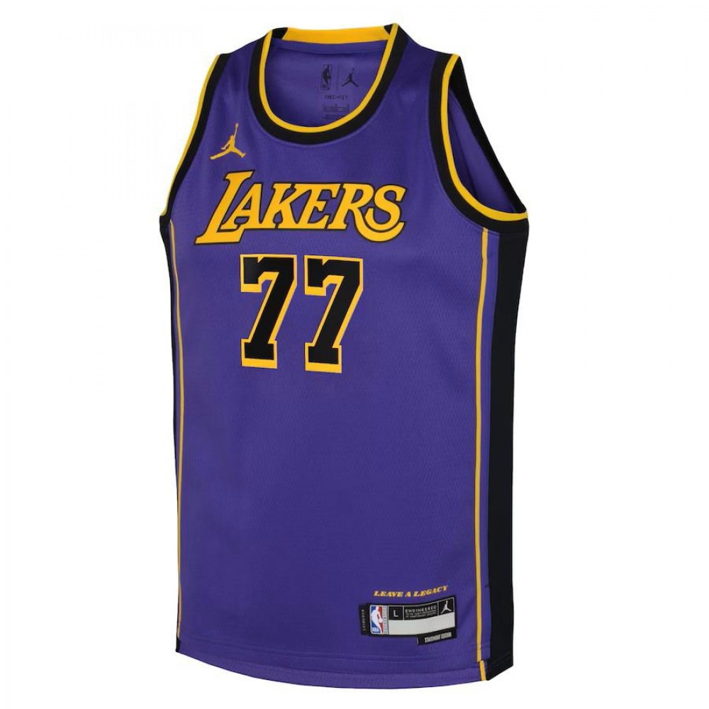 Los Angeles Lakers Youth Jordan Brand Statement Edition Swingman Jersey - Purple - Luka Dončić-League Wear Hub