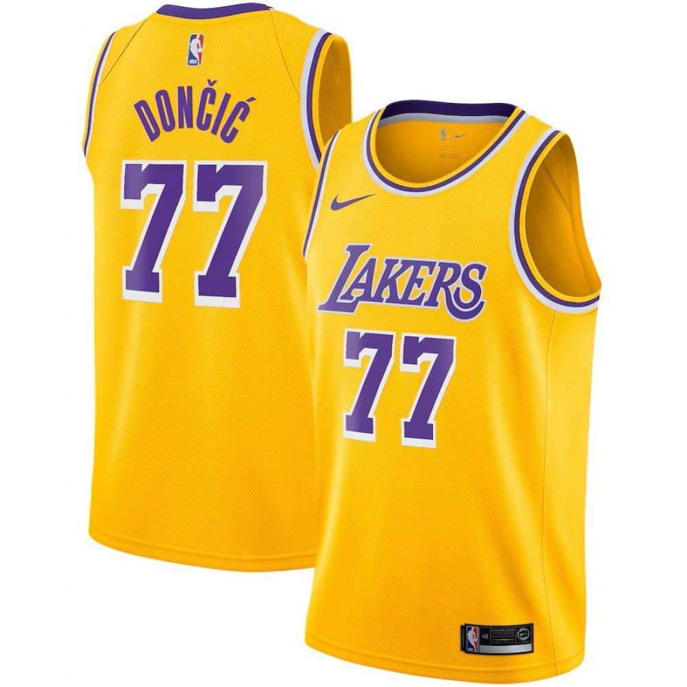 Los Angeles Lakers Youth Nike Icon Edition Swingman Jersey - Gold - Luka Dončić-League Wear Hub