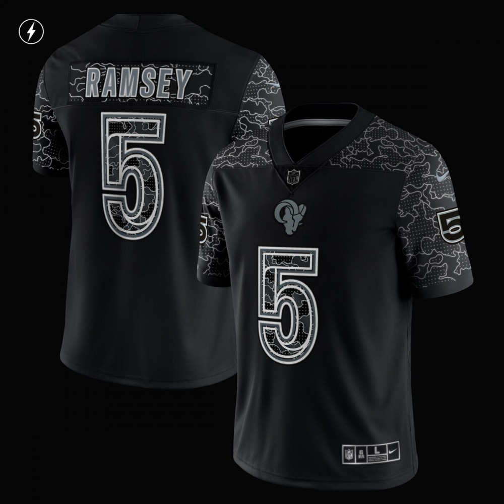 Jalen Ramsey Los Angeles Rams Nike RFLCTV Limited Jersey - Black-League Wear Hub