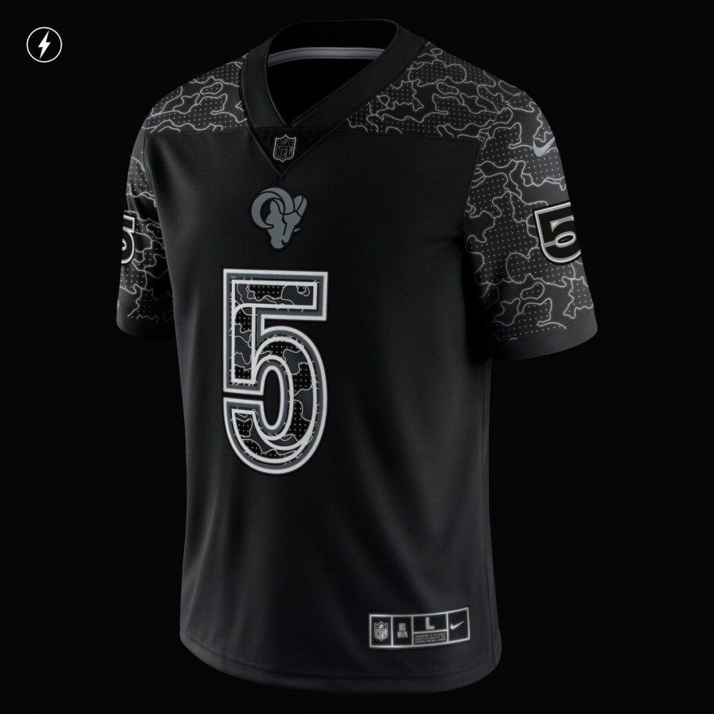 Jalen Ramsey Los Angeles Rams Nike RFLCTV Limited Jersey - Black-League Wear Hub