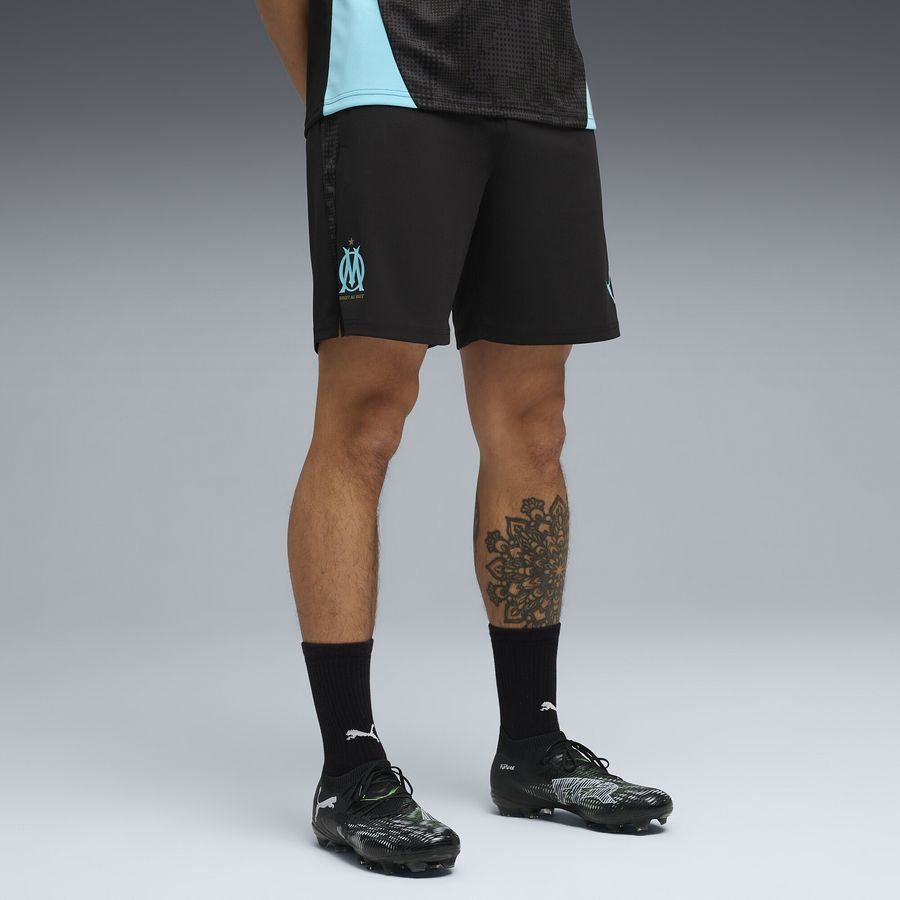 Marseille Training Shorts - Black/Team Aqua-League Wear Hub
