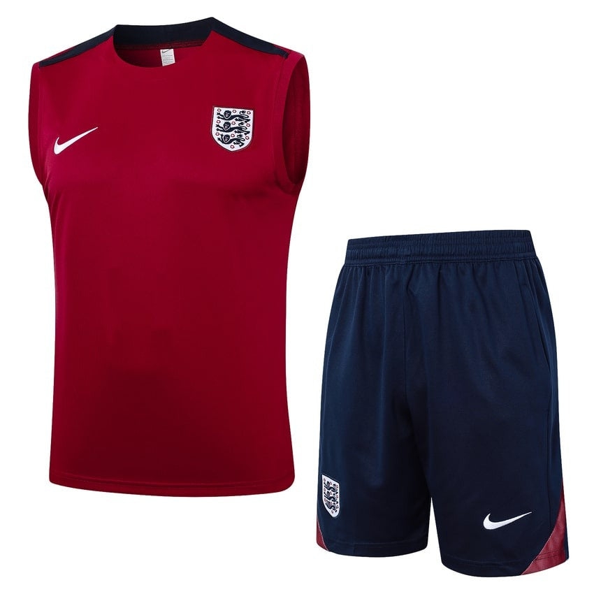 Men's England Sleeveless Top Shorts 24/25 Red-League Wear Hub