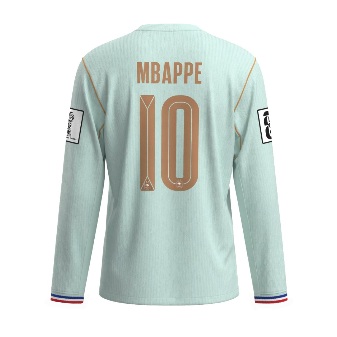 Men's France Mbappe Long Sleeve Away Shirt Green World Cup 2026 Badges-League Wear Hub