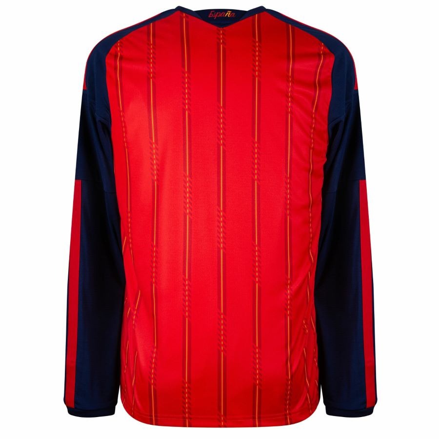 Men's Spain Long Sleeve Home Jersey 26/27-League Wear Hub