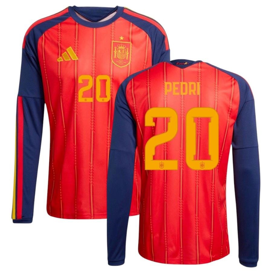 Men's Spain Long Sleeve Home Jersey 26/27-League Wear Hub