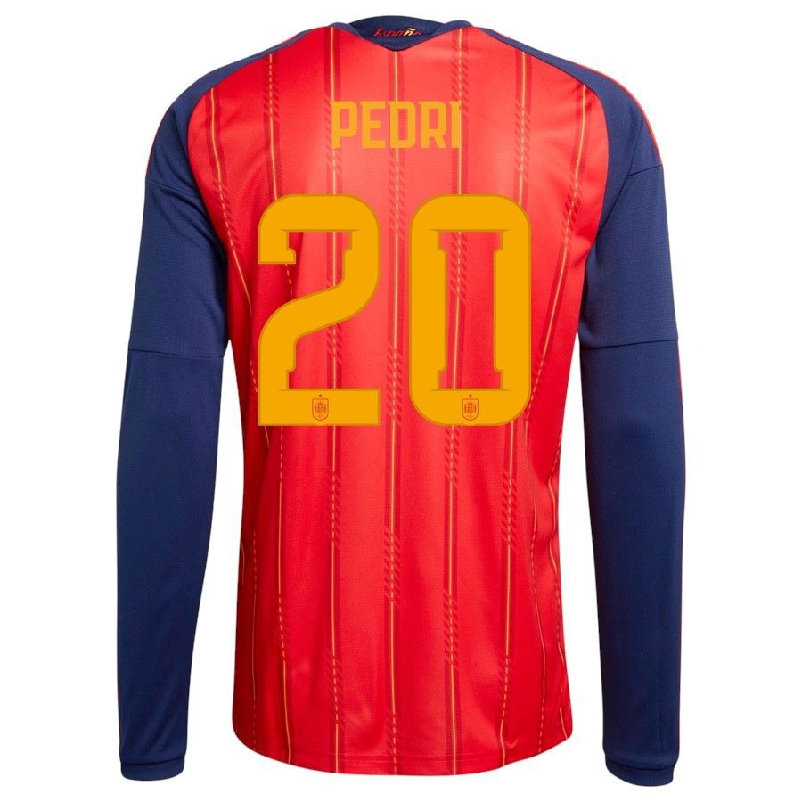 Men's Spain Long Sleeve Home Jersey 26/27-League Wear Hub