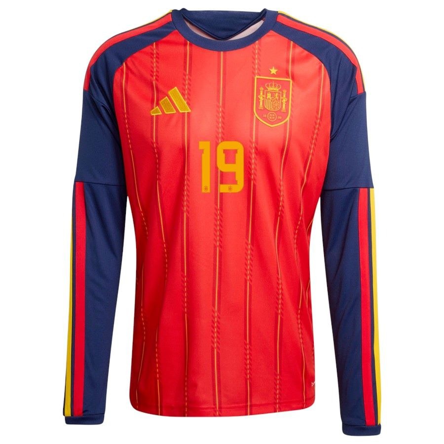 Men's Spain Long Sleeve Home Jersey 26/27-League Wear Hub