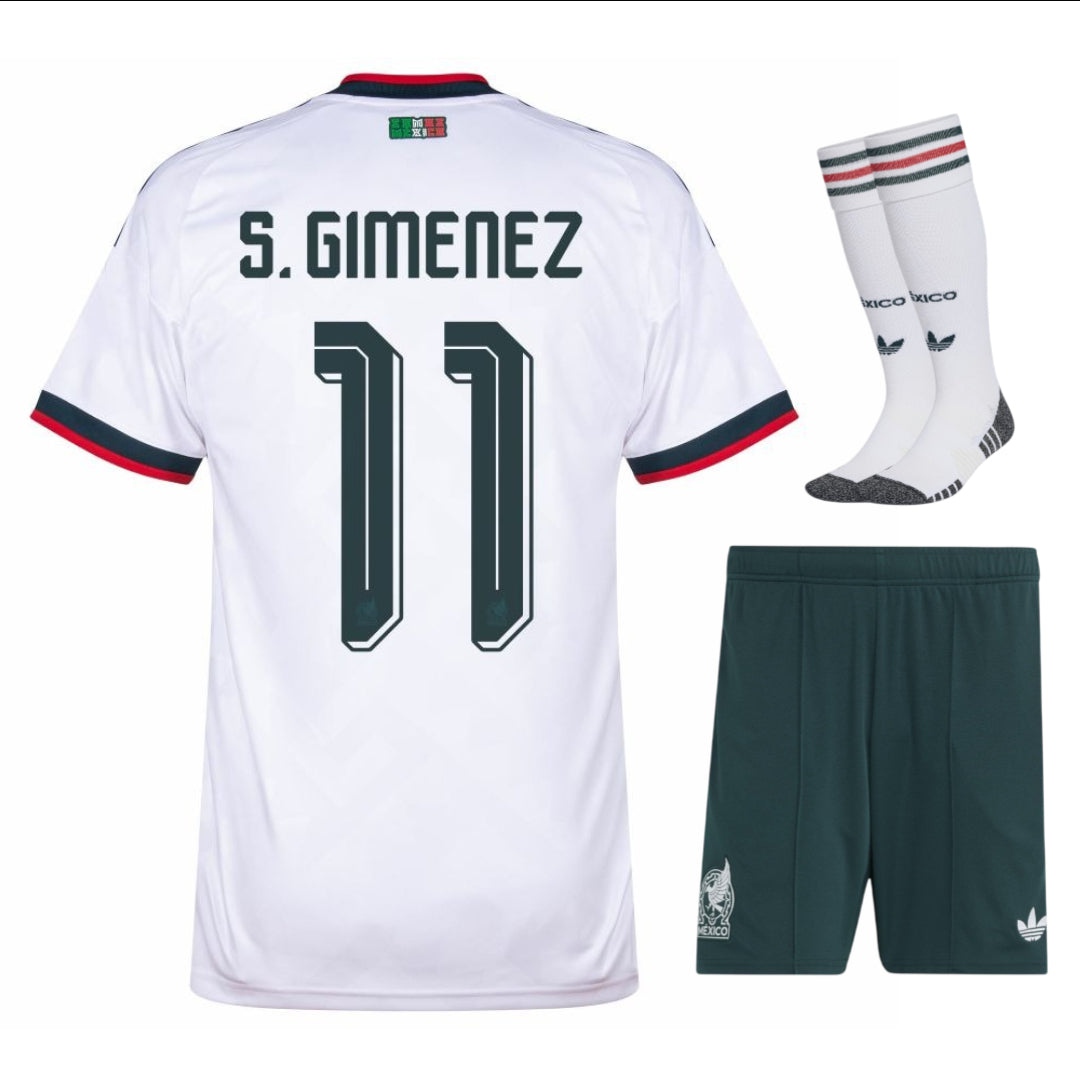 Mexico Gimenez Away Kit Kids 26/27-League Wear Hub