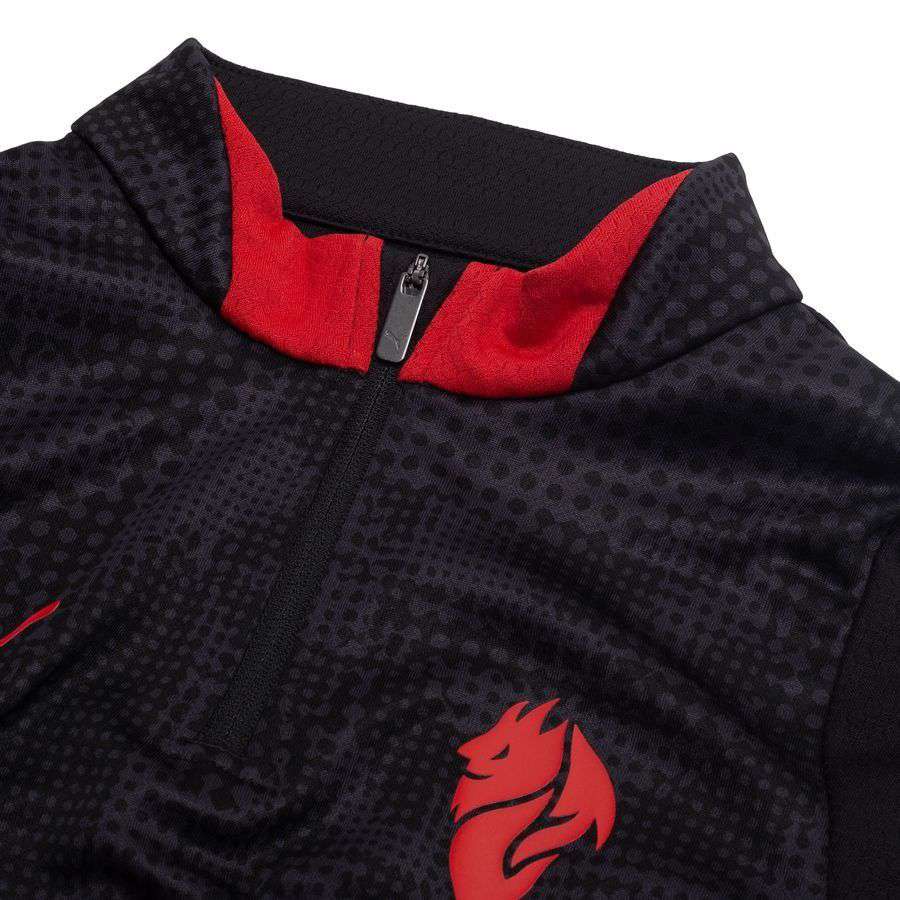 Milan Training Shirt 1/4 Zip - PUMA Black/For All Time Red Kids-League Wear Hub