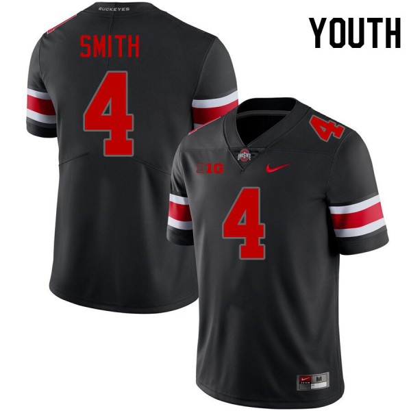 Youth Ohio State Buckeyes #4 Jeremiah Smith Blackout Nike Stitch Jersey-League Wear Hub